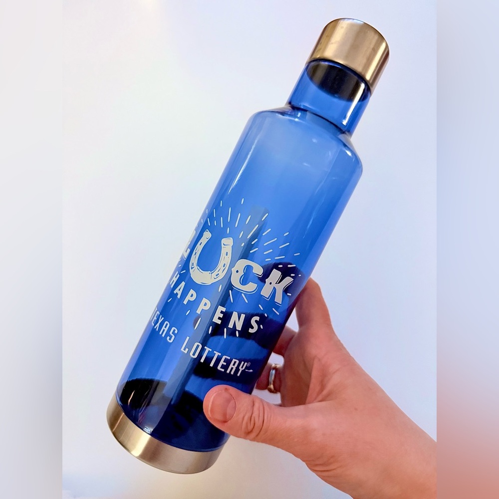 NEW! 💸 💰 Blue Texas Lottery Water Bottle